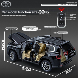 โมเดลรถ1:24 Land Cruiser LC300รถโมเดลรถของเล่นแบบดึงกลับที่มีเสียงและเบา - Product Image 2