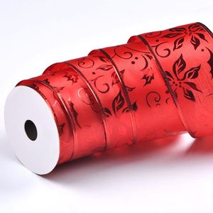 定制圣诞树花带花卉图案缎面面料100% 涤纶金箔印花工艺品 - Product Image 1