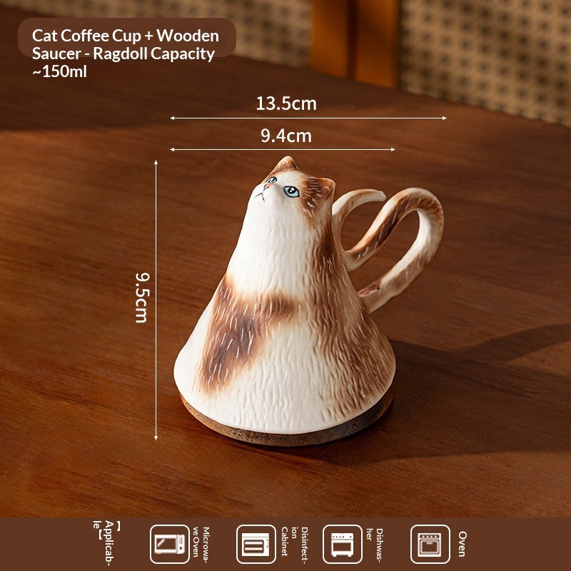 Taza de gato marrón-Ragdoll