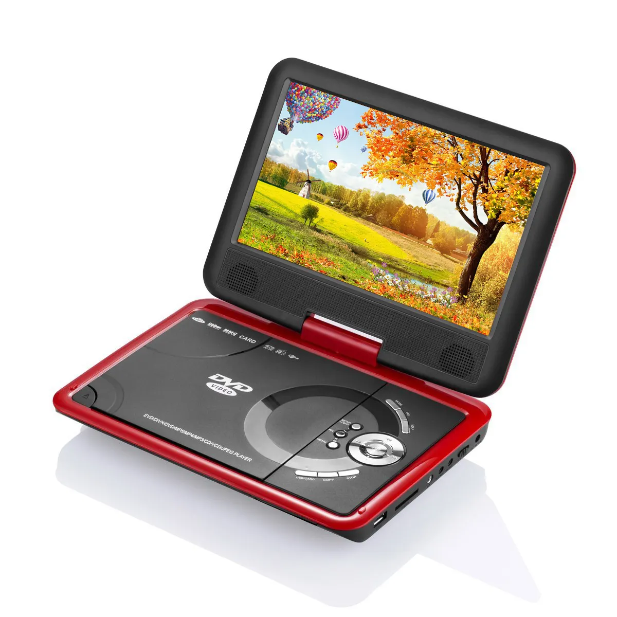 Hot Sales 9.5 inch Screen rechargeable Battery Analog TV USB FM Portable DVD Player