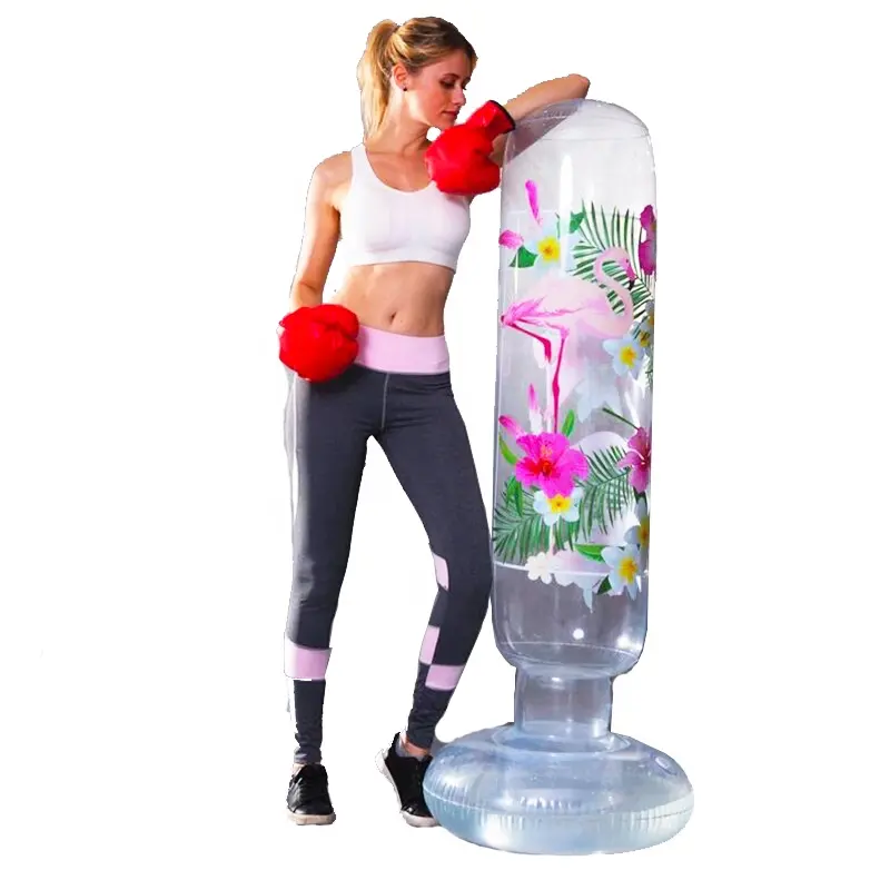 Personalizada de PVC para Fitness inflable soporte libre Vertical saco de boxeo Torre vaso saco de boxeo con pie de la bomba de aire