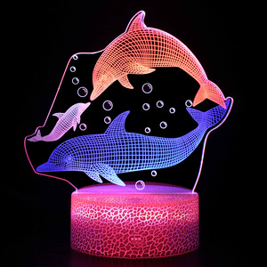 Yeni renkli 3in1 3D LED lamba dokunmatik sensör anahtarı 3 adet akrilik plaka 3 renk değiştirme masa lambası gece lambası - Product Image 1