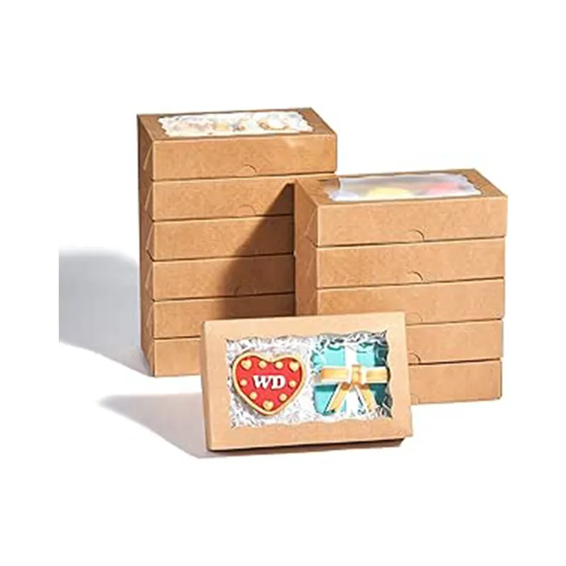 Offre Spéciale boîte biodégradable écologique macaron tarte aux oeufs carton kraft carton emballage personnalisé mini boîtes d'emballage de papier à gâteau
