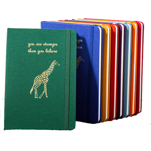 A5 nastro elastico in lino con copertina rigida per diario stampato a mano diario personalizzato con logo semplice - Product Image 1