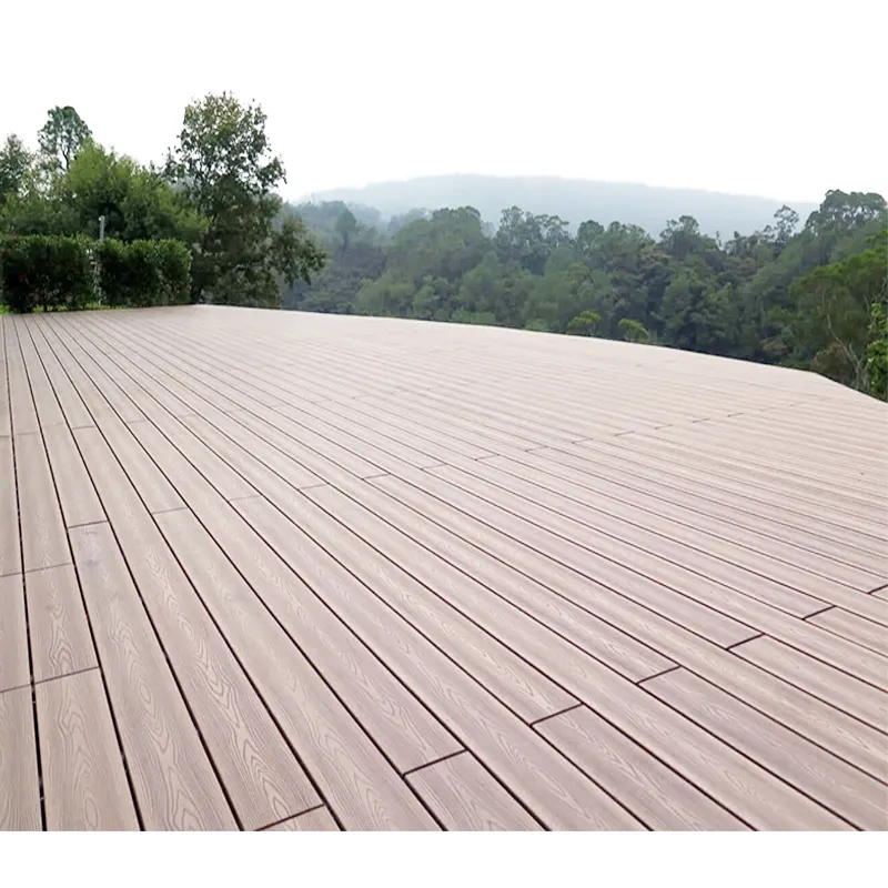 Wpc decking tablero hueco madera PVC compuesto suelo impermeable exterior WPC decking piso precio