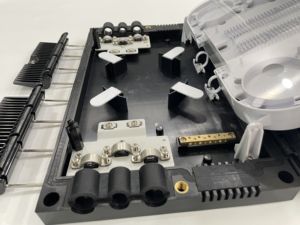 Cierre de empalme de fibra óptica de tipo horizontal en línea FTTH Soluciones integrales para Gpon y Wi-Fi Networking Model Number Splitter