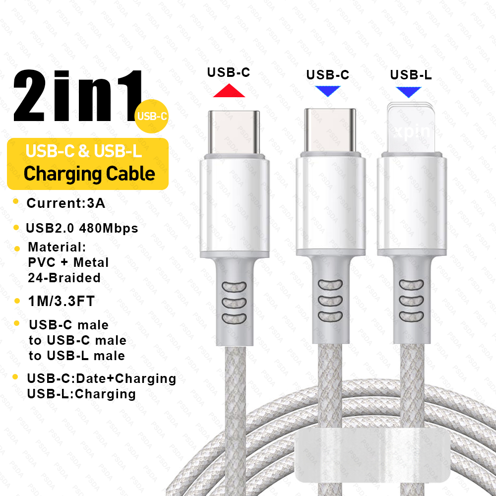 Blanc-(2IN1-USB C) 3CB169-B