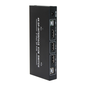 VCOM 2进1出DP KVM交换机4K 30Hz USB2.0显示端口1.2版本，带电脑键盘鼠标打印机2 pcs共享 - Product Image 1