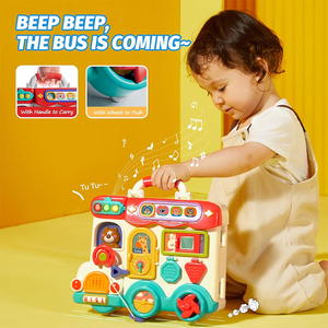 Bambino bambino di apprendimento educativo precoce capacità motorie di sviluppo bambini 1-3 giocattolo musicale Montessori occupato a bordo - Product Image 5