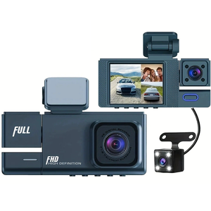 Cámara DVR para coche de 2 pulgadas y 3 canales para cámara de salpicadero de vehículo para coches, grabadora de vídeo de 1080P, cámara de visión trasera para caja negra de vehículo - Product Image 1