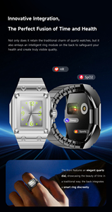 TechStar TWR01 석영 시계 스마트 링 시간 표시 조정 수면 모니터링 건강 심박수 혈액 산소 하이 퀄리티 - Product Image 4