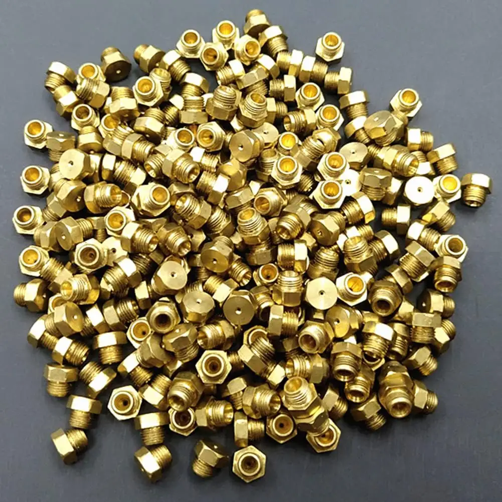 Ugelli a getto in ottone M5x0.5mm/0.68mm ugello per orifizio Gas propano sostituzione per tubo di Gas propano parti del bruciatore DIY