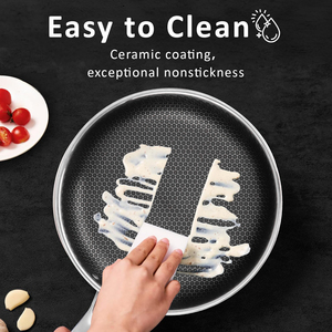 Chảo rán tổ ong bằng thép không gỉ 304/316 ba lớp, có nắp, chống dính, dùng được cho bếp từ, chảo nướng thịt bằng thép không gỉ - Product Image 6