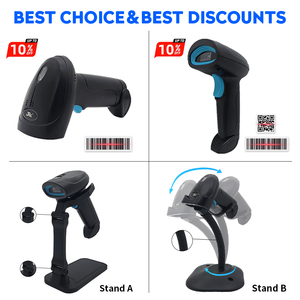 JR Wireless Bracode Scanners 2D Bluetooth Bracode Scanner Android 1D CCD Lector de código de barras con soporte Detección automática - Product Image 2