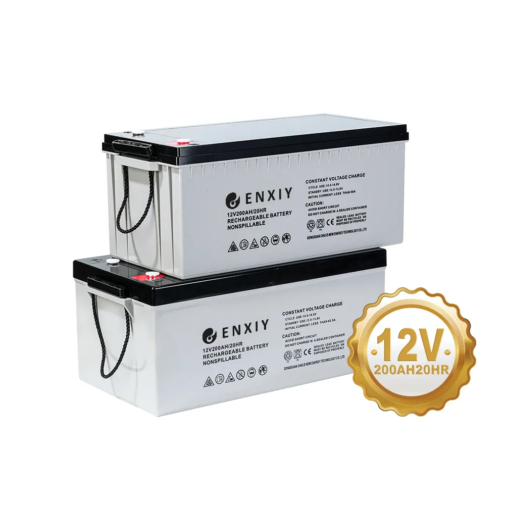 ENXIY 12V 200Ah Bateria Estacionária Gel Tubular Placa Bateria Recarregável