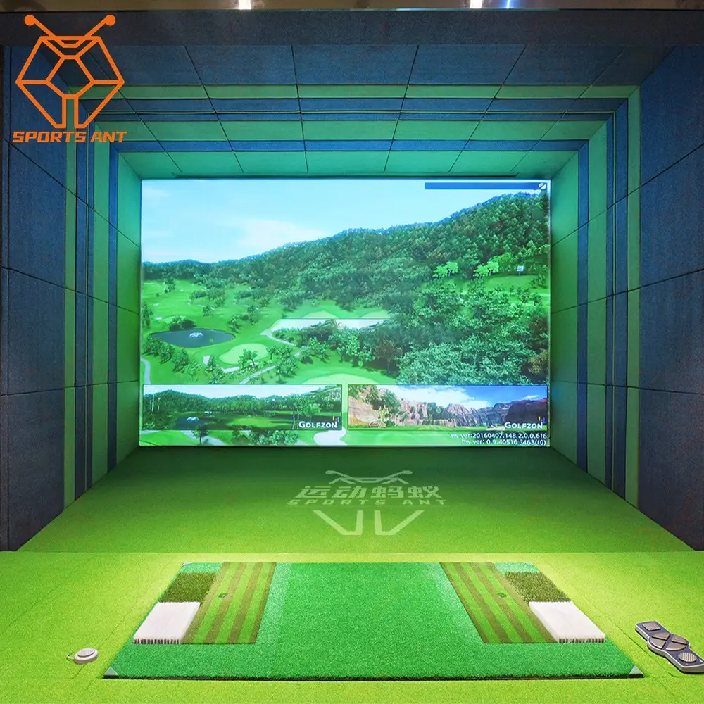 Simulator Golf SPORTSANT 3D Simulator olahraga peralatan sistem Golf mesin Golf kustom untuk olahraga taman permainan taman
