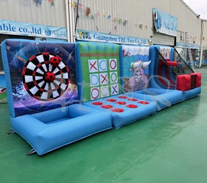 4in1子供と大人のインフレータブルインタラクティブゲームブローアップインフレータブルカーニバルゲーム屋外イベントの楽しいアクティビティ - Product Image 2