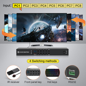Mart-extensor de vídeo CCTV, conmutador matriz multivisor HDMI de 8 entradas y 2 salidas