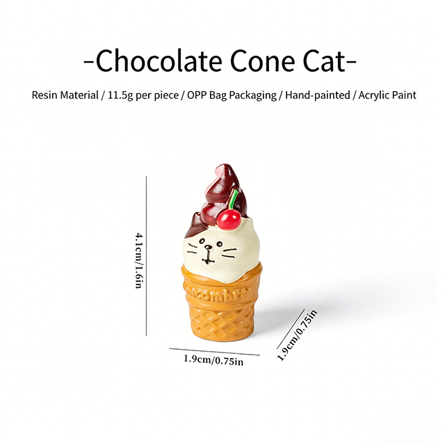 Chocolate ice cream cone cat