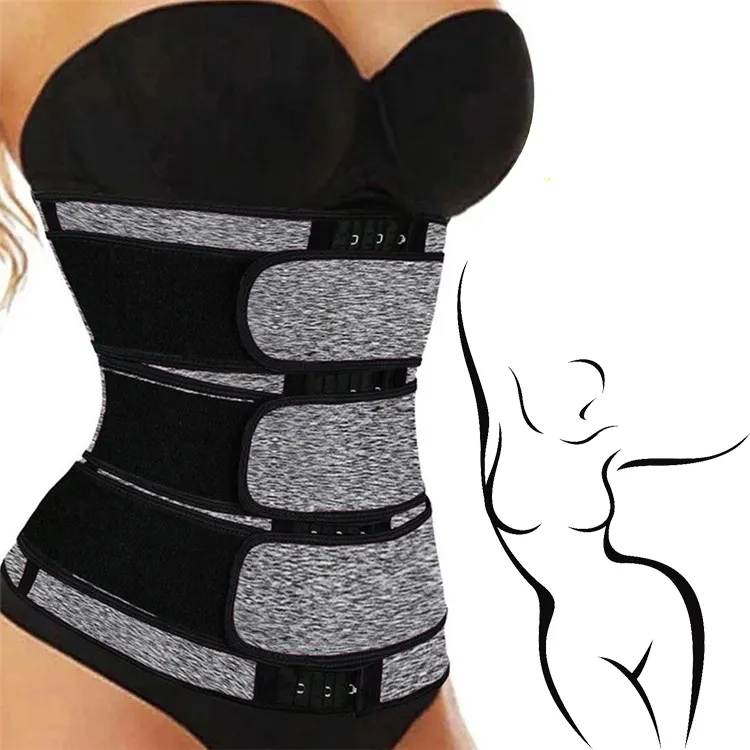 Custom Made New Arrival Trendy Heavy Compression 3 Straps Triple Belts 3Belt Belly Wrap Waist Trainer For Women