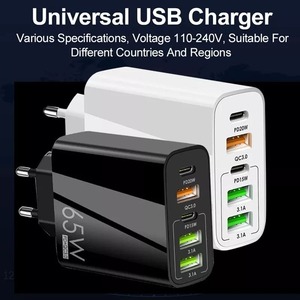 Wholesale Us/eu/uk 65w Fast Charger Pd20w+qc3.0 Usb Quick Wall Charger 5port Type C Usb a Fast Charger for Phone/huawei/<strong>sumsang</strong> - Product Image 5