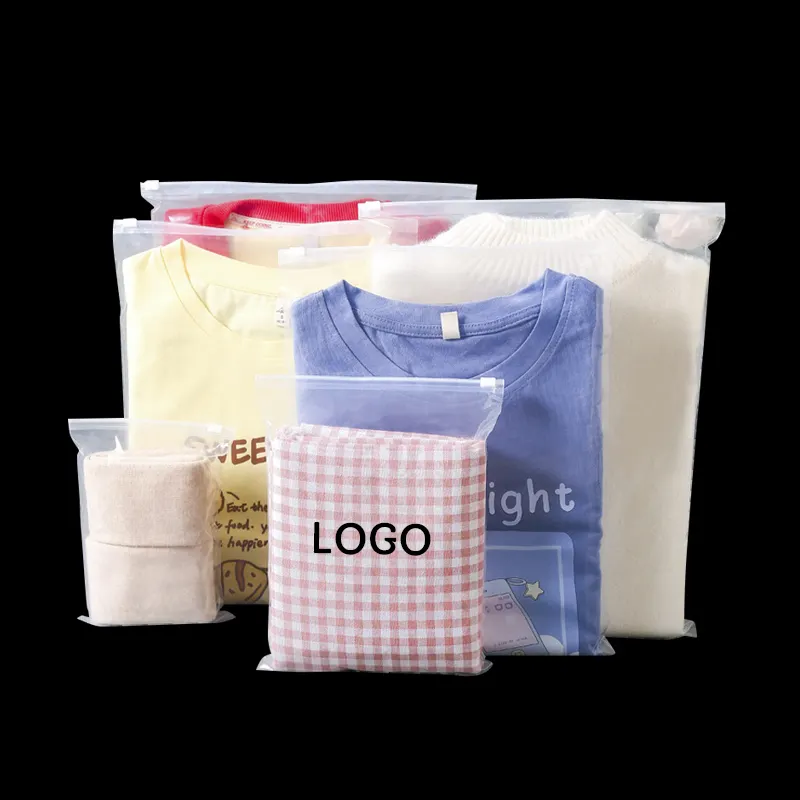 Custom Clear Pe Underwear Plástico Embalagem Pvc Slider Zipper Bag Para Fábrica De Roupas