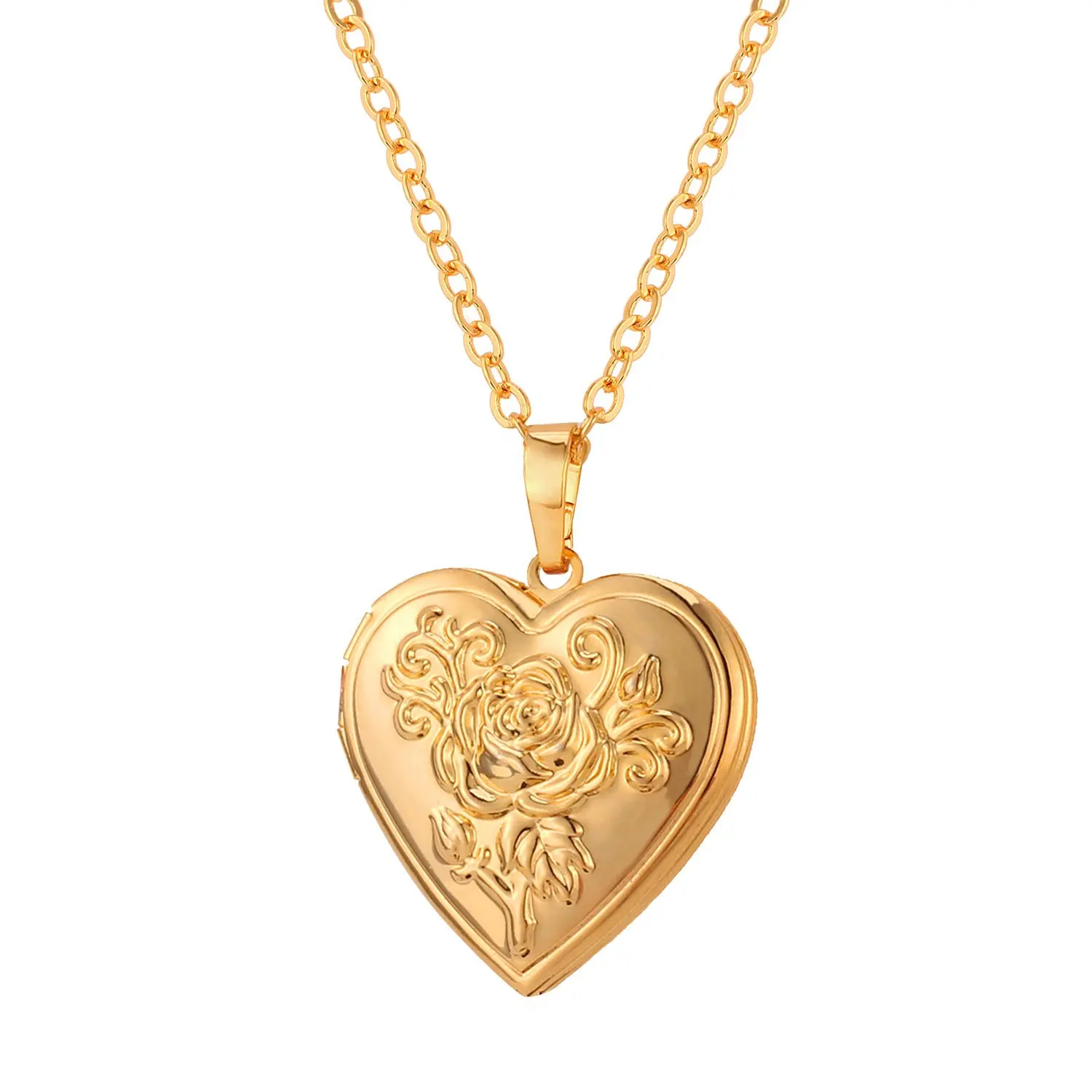 Collana con ciondolo in oro placcato oro personalizzato con ciondolo a cuore placcato in oro da donna