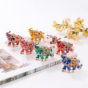 クリエイティブカラフルエナメルアニマルエレファントキーホルダーラインストーンタイエレファントペンダントキーホルダーアクセサリー - Product Image 1