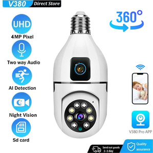 V380双镜头4M WIFI灯泡摄像机室内IP夜视自动跟踪安防监控智能家居无线摄像机 - Product Image 2