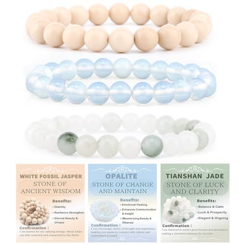 Opalite + Jade de Tianshan + Jaspe blanc