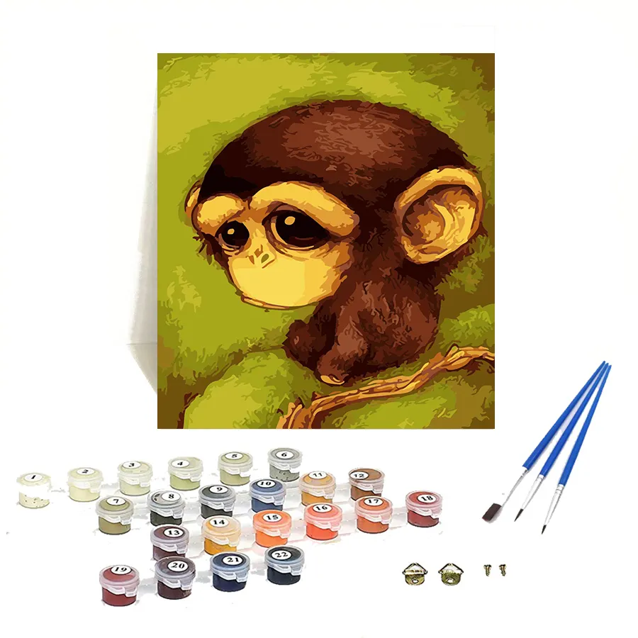 Nueva tendencia artesanías DIY pintura al óleo mejor hogar decorativo lindo animal pintura por números para adultos