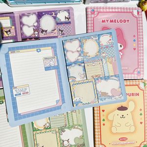 Kuromi série nota pad adesivo conjunto nota livro bonito conveniência adesivo Minha melodia etiqueta cartoon handbook notepad