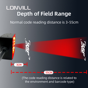 LONVILL RS232 USB HID CDC EA100 Ethernet TCP IP de largo alcance pequeño código 1D 2D transportador de logística Industrial escáner de código de barras fijo - Product Image 4