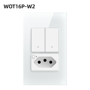 Tuya WiFi Smart Lichtsc halter 16A Brasilien Steckdose Glasscheibe Alexa Google Home Kompatibel 1-2-Wege-Switch ZigBee-Netzwerk 220V max.