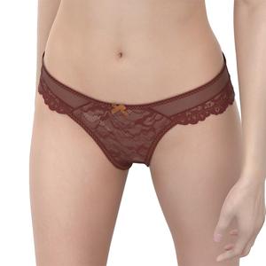 女式性感中腰丁字裤透明内衣针织编织素色工艺