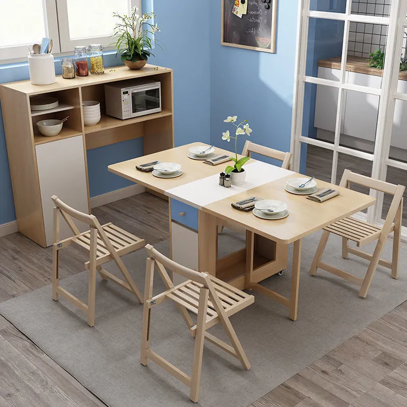 折りたたみ式テーブルと椅子高品質省スペースホームクリエイティブデザインログカラー