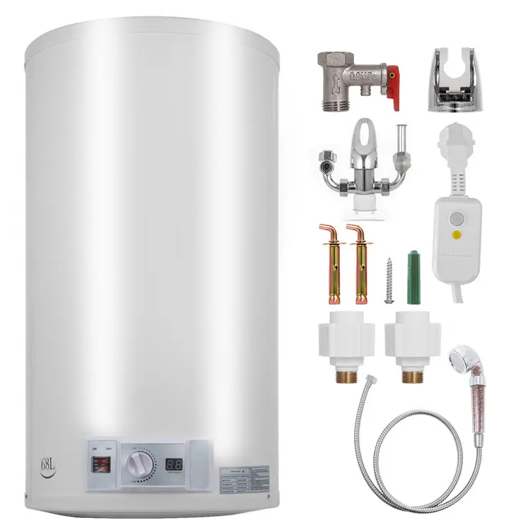 Calentadores de agua de gas de protección automática, calentador de agua eléctrico con pantalla LED de 80L, tanque de caldera de agua