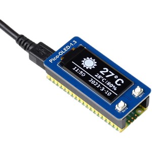 Aismartlink ahududu Pi Pico ekran modülü 1.3 inç OLED ekran modülü genişletme kartı SH1107 çip I2C arayüzü