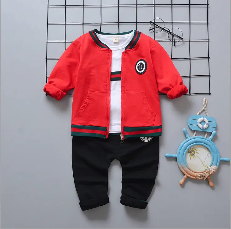 Hao Baby Fabrikanten Katoenen Kinderkleding Jongens En Meisjes Drie Sets Van Kinderen Suits Casual Kinderkleding