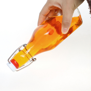 Square Glass Bottles 250ml 500ml 750ml <strong>1L</strong> with Easy Swing Snap Cap for Beverage Juice Beer Vodka Whiskey Tequila - Product Image 5