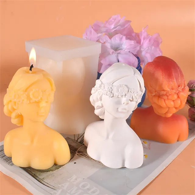Moldes de silicona para velas de niña, moldes de silicona personalizados para velas simples, B11