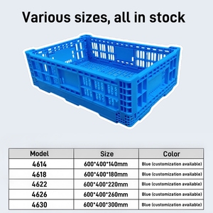 Cesta plegable de alta resistencia, varias especificaciones, diseño de caja de malla, contenedor plegable de plástico para almacenamiento de supermercado agrícola - Product Image 2