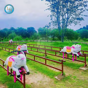 安い遊園地機器ヒューマンパワーレーシングゲーム農場動物幸せなカメと子供のための家族のためのトラックでのウサギのレース - Product Image 2