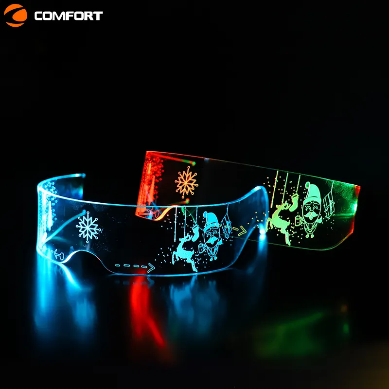 Nicro El Wire-Gafas de neón para decoración de fiestas de Navidad, lentes luminosas Led para DJ