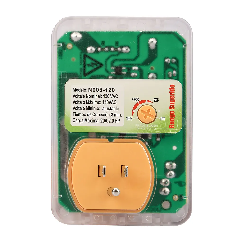 Hot sale 120v high quality refrigerator automatic voltage protector 110v 20A 140J surge protection us outlet 3 min delay time