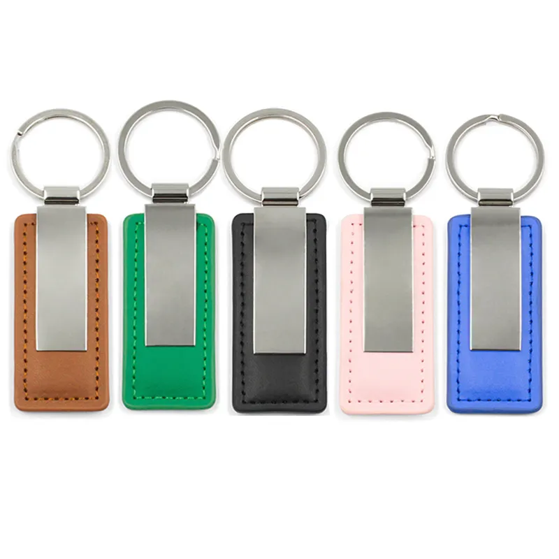 A01 Großhandel Mode Günstige Benutzer definierte Mini Auto Logo Personal isierte Leere Metall Schlüssel bund Schlüssel anhänger Pu Leder Schlüssel bund