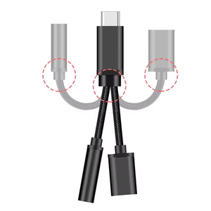 2 in 1 USB C 3.5 Aux ses Jack USB tip C için 3.5mm kulaklık kablosu kulaklık dönüştürücü hızlı şarj adaptörü Dongle kablosu - Product Image 5