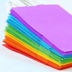 Accept Custom Assorted Colors Printed Kraft Paper Supermarket Shopping Bag with Twist <strong>Handle</strong> - Product Image 6