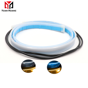 2 Pcs DRL <strong>LED</strong> Strip Turn Signal Light Yellow Bright Flexible Turn signal Light Daytime Running Light for Car Headlight 12V - Product Image 1