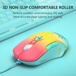 ONIKUMA CW902 pembe RGB ışık USB kablolu fare oyun bilgisayarı yüksek <span class=keywords><strong>DPI</strong></span> makro PC oyun fare